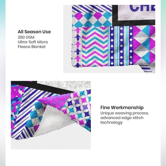 Colorful Cheer Life Blanket 60*50 In - Picture 3 of 6